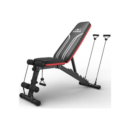 FLYBIRD Adjustable Weight Bench Workout Bench for Home Gym, 15 Degree Decline Sit-Up, Resistance Bands Included